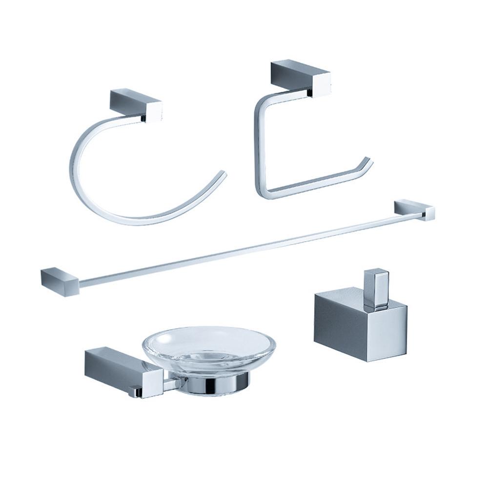 Fresca Ottimo 5-Piece Bathroom Accessory Set - Chrome Bathroom Accessory Set Fresca 