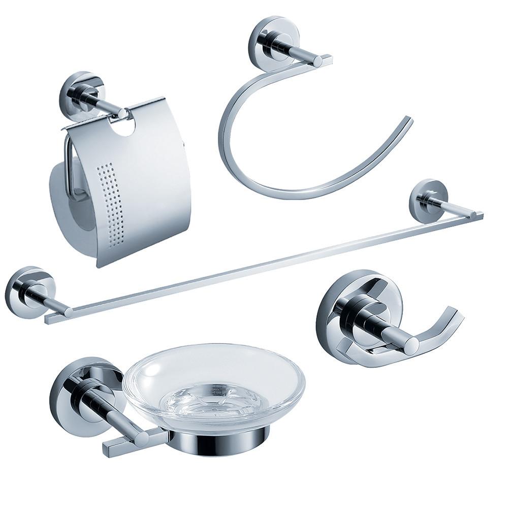 Fresca Alzato 5-Piece Bathroom Accessory Set - Chrome Bathroom Accessory Set Fresca 