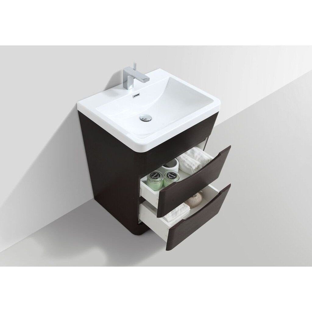 Eviva Victoria 31" Chest Nut Modern Vanity with White Integrated Acrylic Sink Vanity Eviva 
