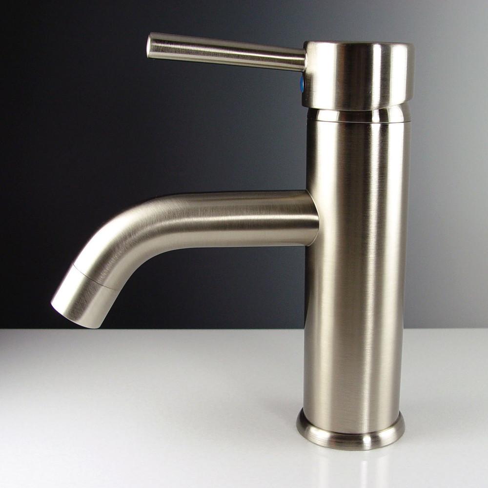 Fresca Sillaro Single Hole Mount Bathroom Vanity Faucet - Brushed Nickel Vanity Faucet Fresca 