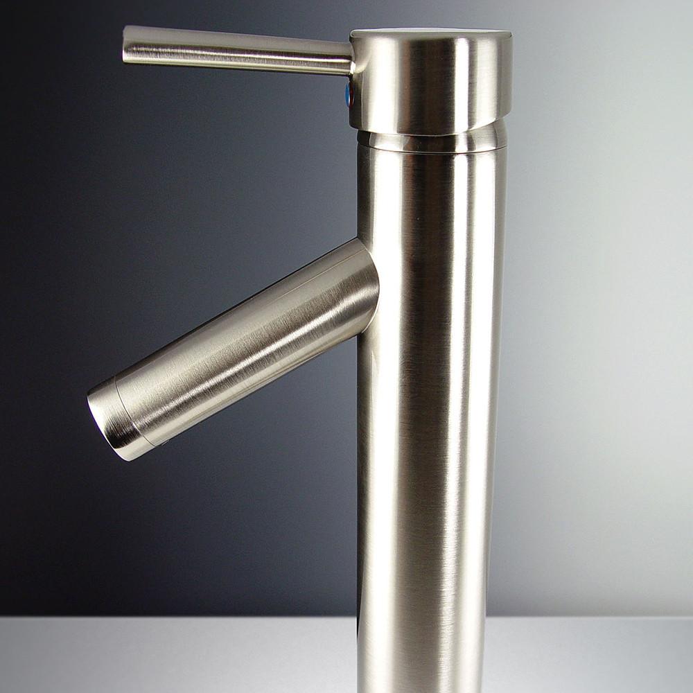 Fresca Soana Single Hole Vessel Mount Bathroom Vanity Faucet - Brushed Nickel Vanity Faucet Fresca 