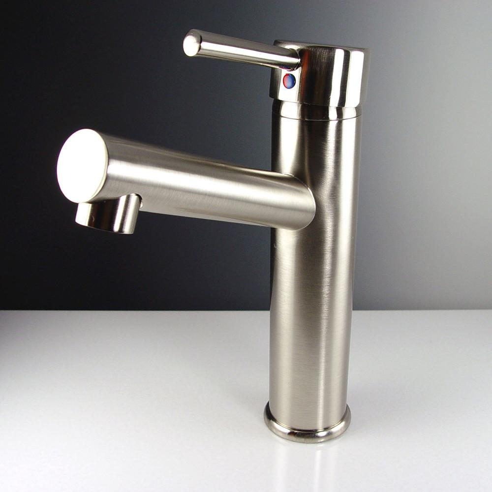 Fresca Savio Single Hole Mount Bathroom Vanity Faucet - Brushed Nickel Vanity Faucet Fresca 