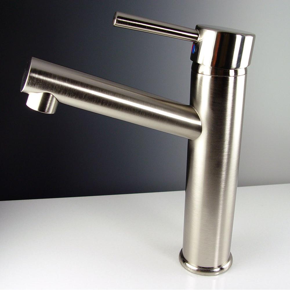Fresca Savio Single Hole Mount Bathroom Vanity Faucet - Brushed Nickel Vanity Faucet Fresca 