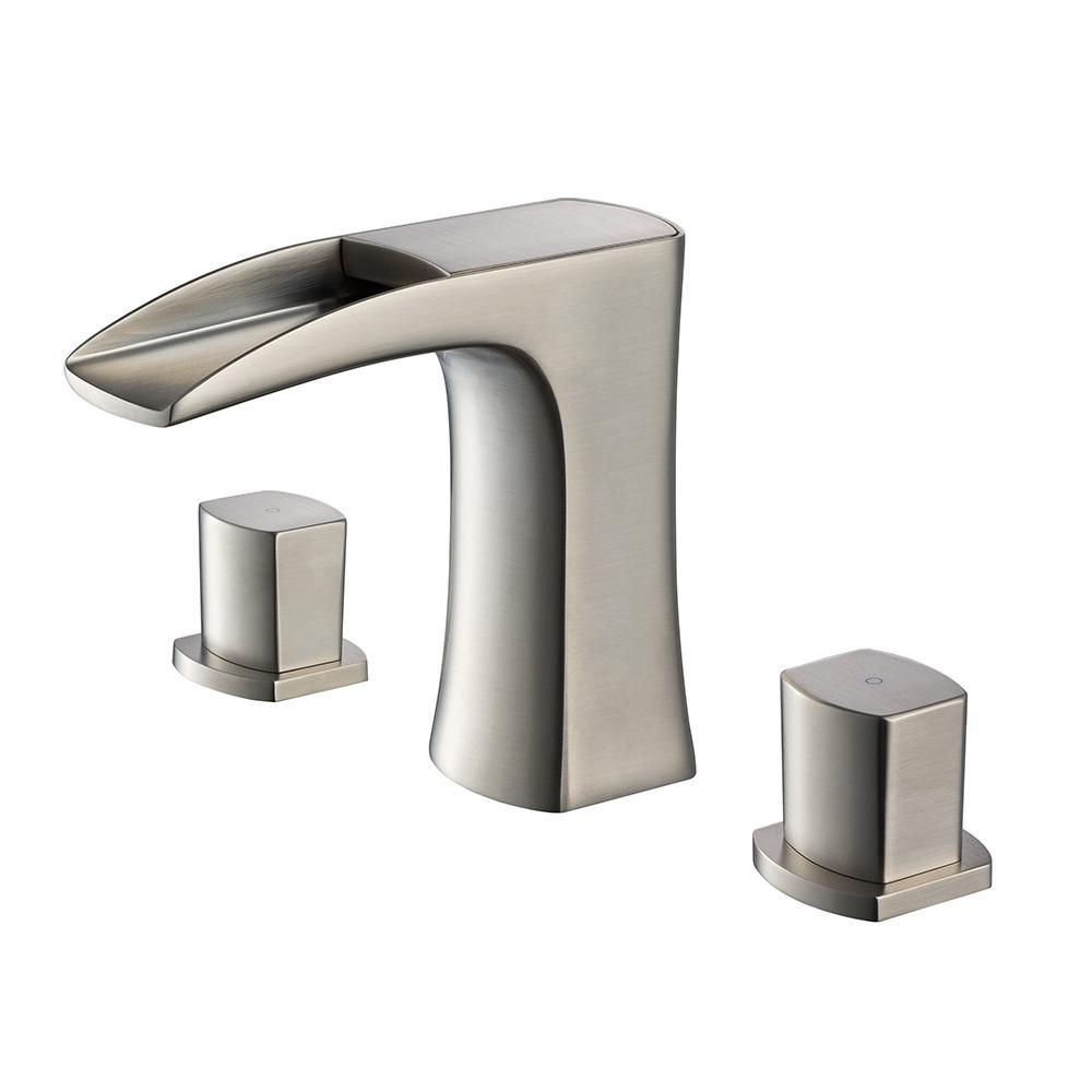 Fresca Fortore Widespread Mount Bathroom Vanity Faucet - Brushed Nickel Bathroom Faucet Fresca 