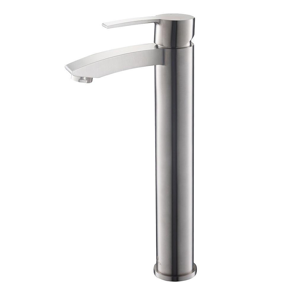 Fresca Livenza Single Hole Vessel Mount Bathroom Vanity Faucet - Brushed Nickel Vanity Faucet Fresca 