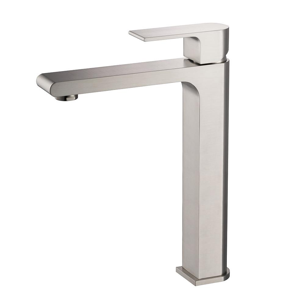 Fresca Allaro Single Hole Vessel Mount Bathroom Vanity Faucet - Brushed Nickel Bathroom Faucet Fresca 