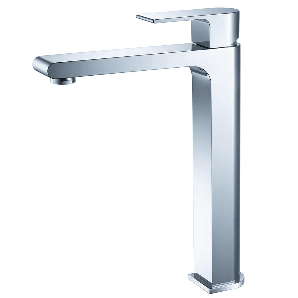 Fresca Allaro Single Hole Vessel Mount Bathroom Vanity Faucet - Chrome Bathroom Faucet Fresca 