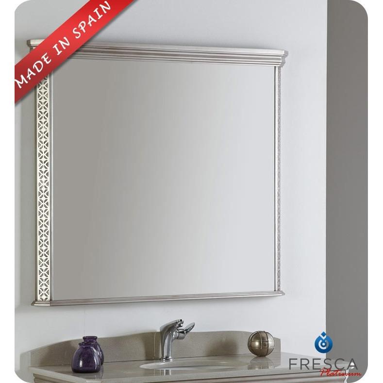 Fresca Platinum London 40" Antique Silver Bathroom Mirror Rectangular Bath Decor Mirror Fresca 