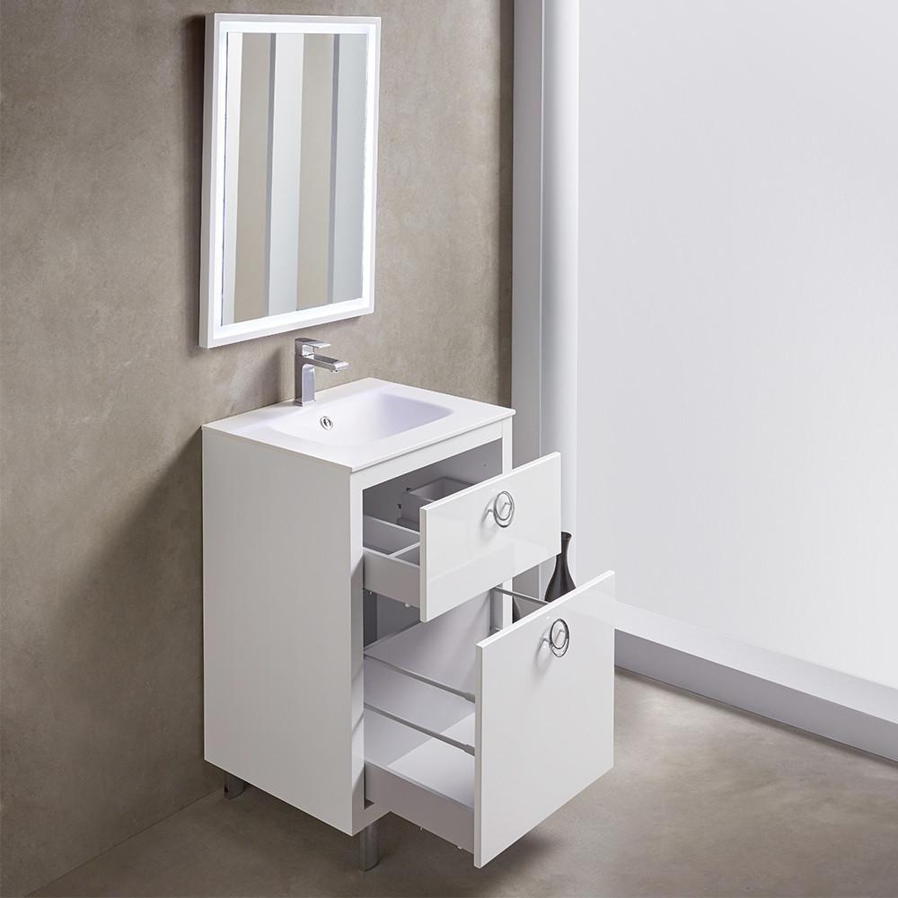 Fresca Platinum Due 24" Modern Stylish Bathroom Vanity Elegant Set Glossy White Vanity Fresca 