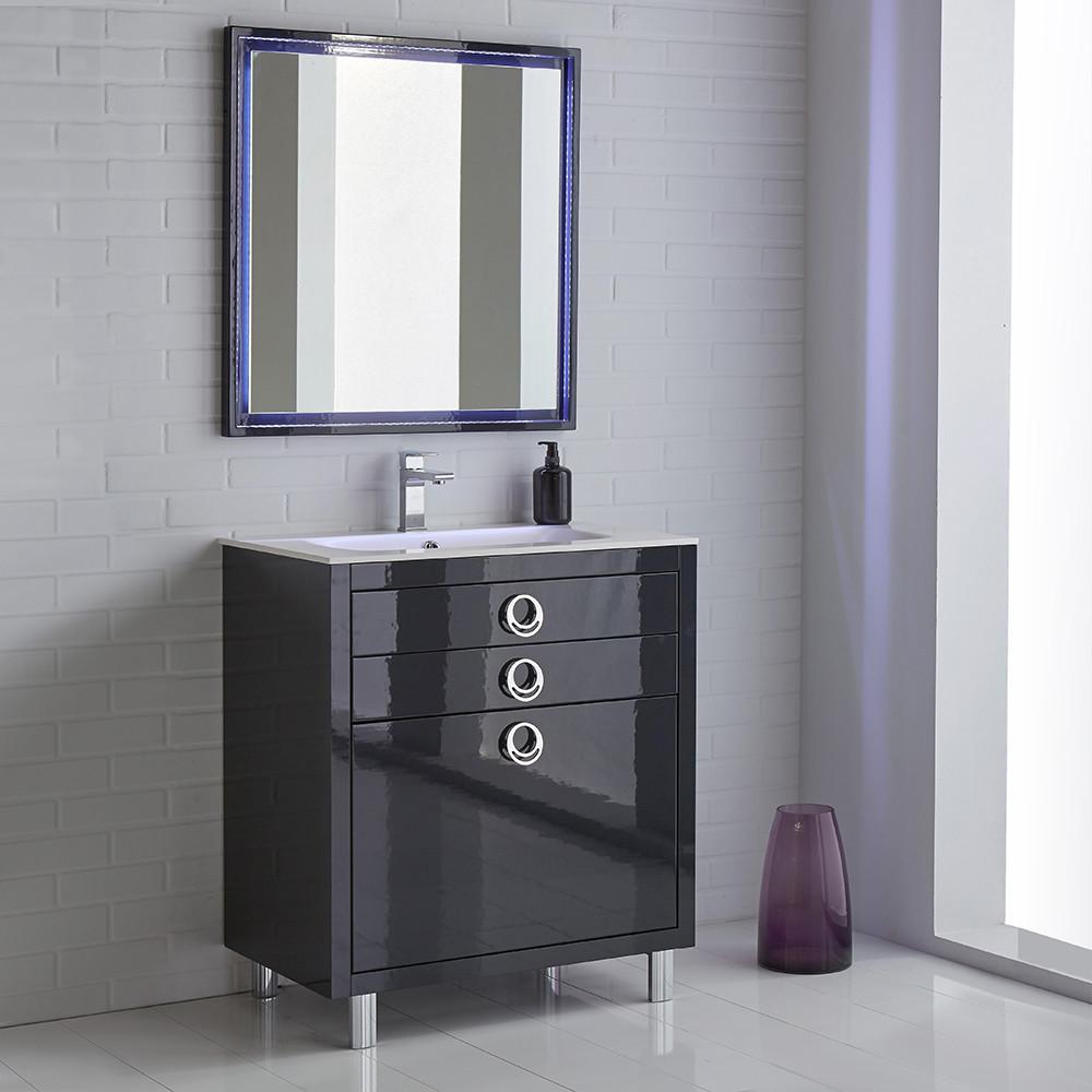 Fresca Platinum Due 32" Modern Bathroom Elegant Vanity Set 3 Soft Closing Drawer Vanity Fresca 