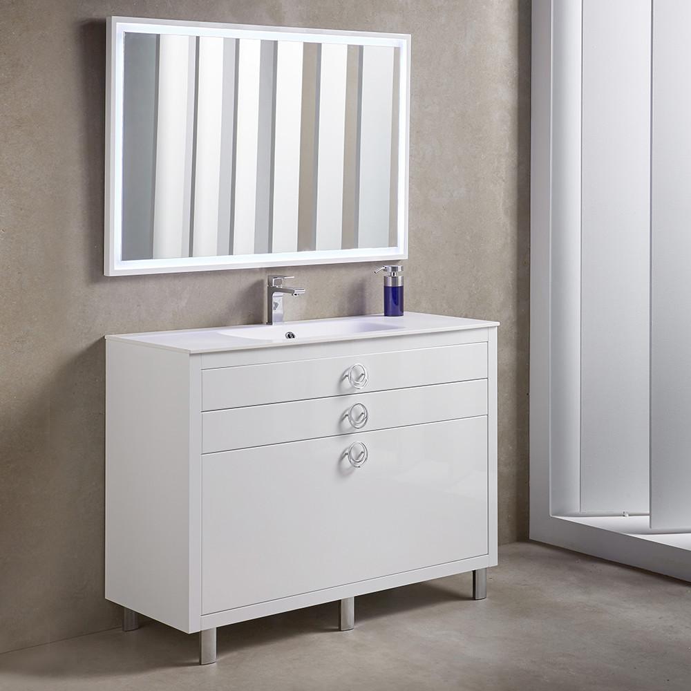 Fresca Platinum Due 48" Modern Elegant Style Bathroom Vanity Set - Glossy White Vanity Fresca 