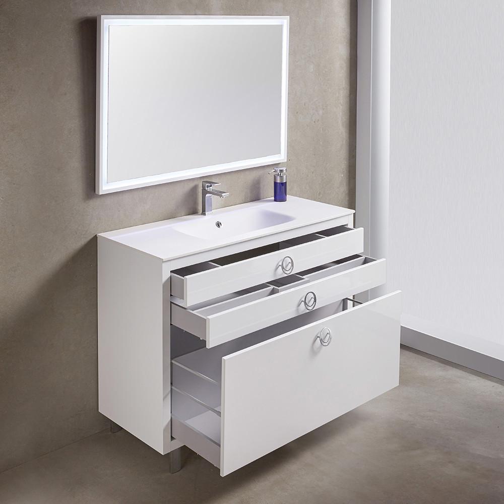 Fresca Platinum Due 48" Modern Elegant Style Bathroom Vanity Set - Glossy White Vanity Fresca 