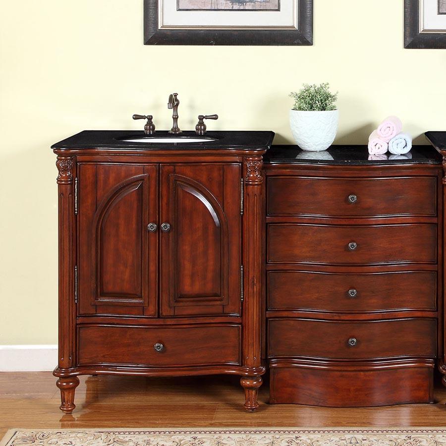 Silkroad 53.5" Traditional Single Sink Bathroom Vanity Vanity Silkroad Exclusive 