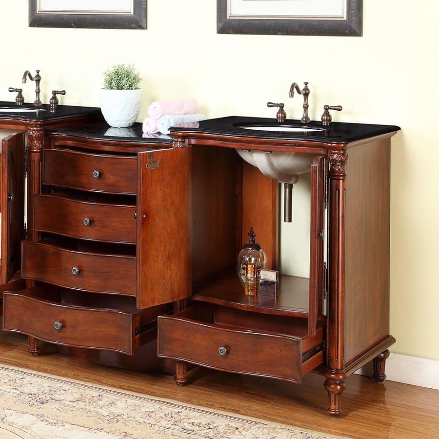 Silkroad 53.5" Traditional Single Sink Bathroom Vanity Vanity Silkroad Exclusive 