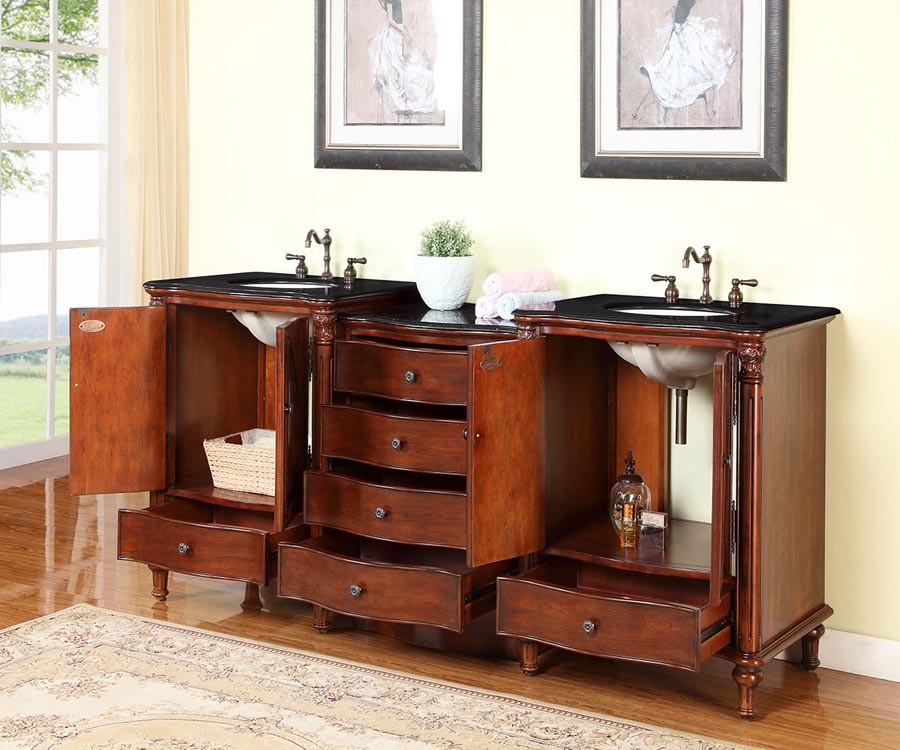 Silkroad 83" Traditional Double Sink Bathroom Vanity Vanity Silkroad Exclusive 