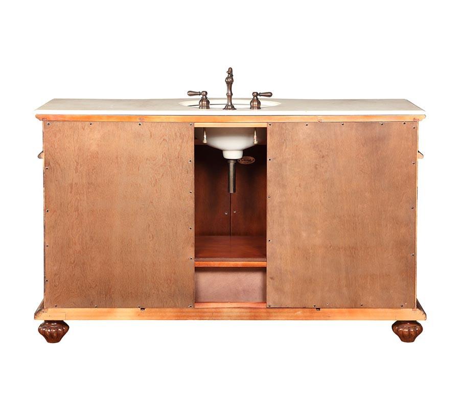 Silkroad 60" Traditional Single Sink Bathroom Vanity Vanity Silkroad Exclusive 