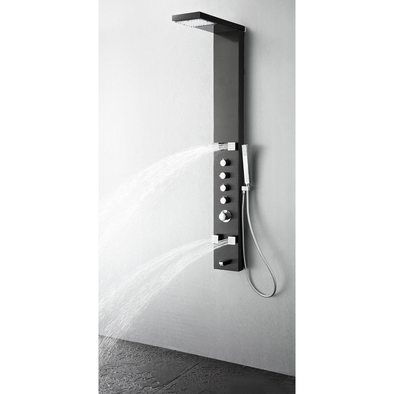 Fresca Verona Stainless Steel (Brushed Gray) Thermostatic Shower Massage Panel Shower Massage Panel Fresca 