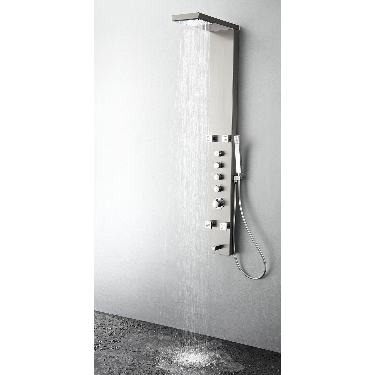 Fresca Verona Stainless Steel (Brushed Silver) Thermostatic Shower Massage Panel Shower Massage Panel Fresca 