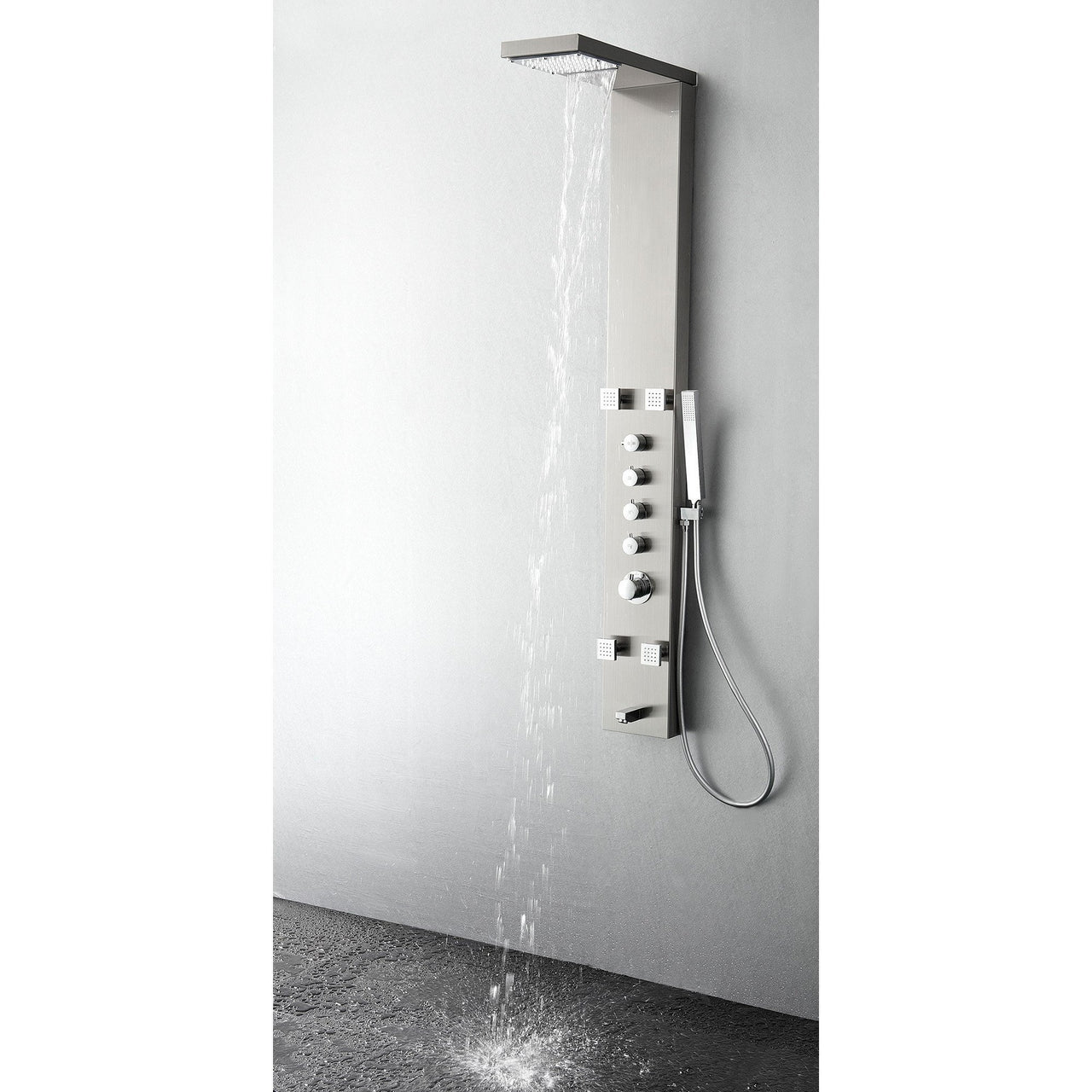 Fresca Verona Stainless Steel (Brushed Silver) Thermostatic Shower Massage Panel Shower Massage Panel Fresca 