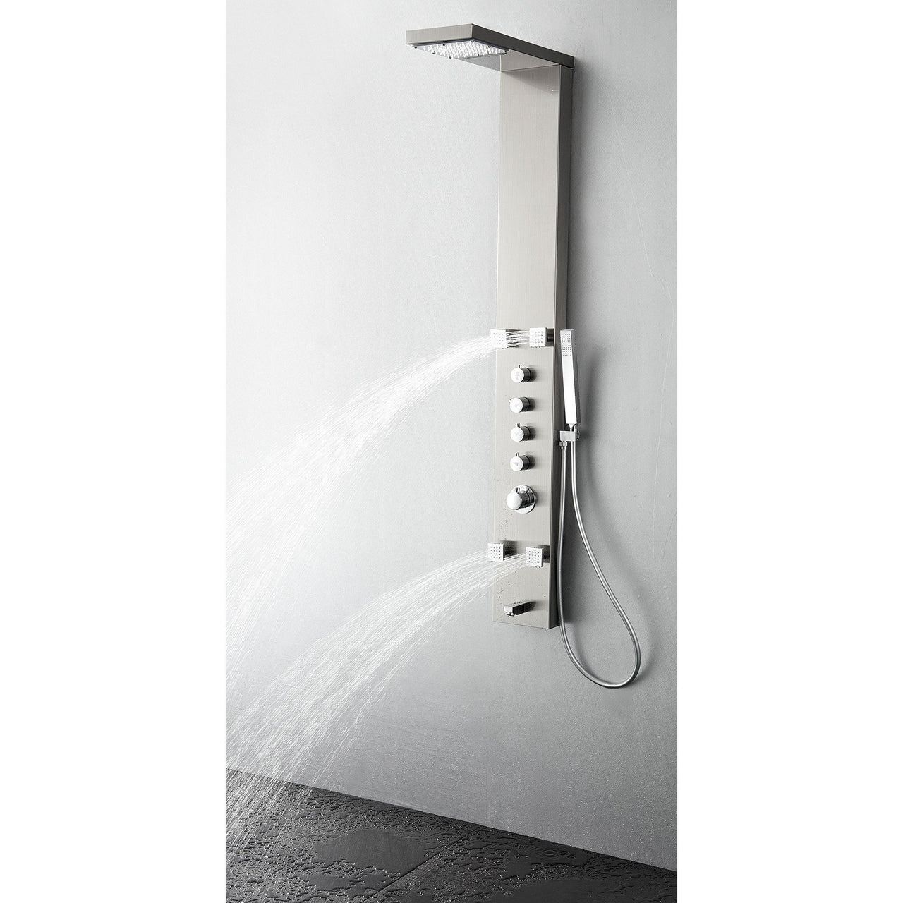 Fresca Verona Stainless Steel (Brushed Silver) Thermostatic Shower Massage Panel Shower Massage Panel Fresca 