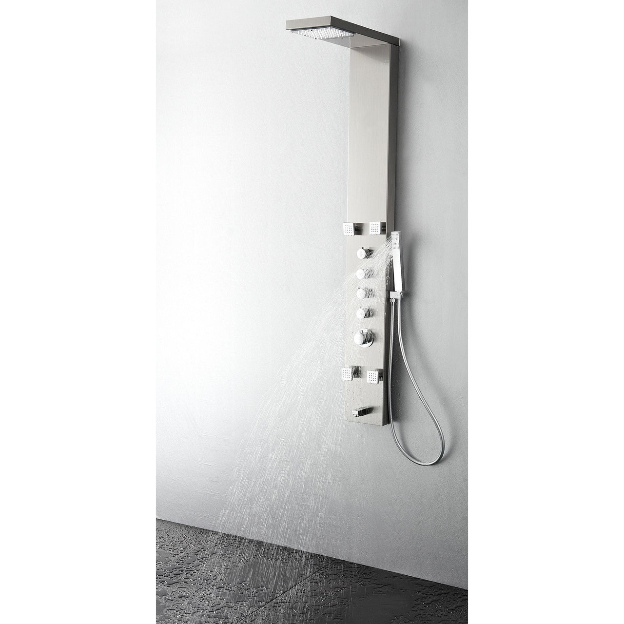Fresca Verona Stainless Steel (Brushed Silver) Thermostatic Shower Massage Panel Shower Massage Panel Fresca 