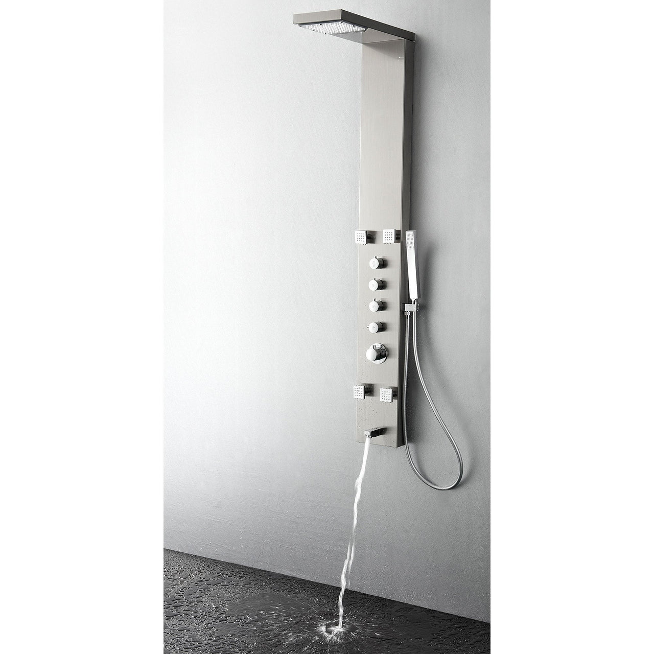 Fresca Verona Stainless Steel (Brushed Silver) Thermostatic Shower Massage Panel Shower Massage Panel Fresca 