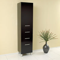 Thumbnail for Fresca Espresso Bathroom Linen Side Cabinet w/ 3 Pull Out Drawers Linen Cabinet Fresca 