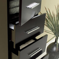 Thumbnail for Fresca Espresso Bathroom Linen Side Cabinet w/ 3 Pull Out Drawers Linen Cabinet Fresca 