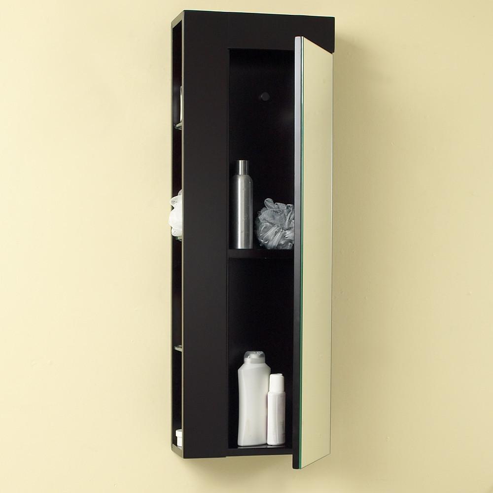 Fresca Espresso Bathroom Linen Side Cabinet w/ Large Mirror Door Linen Cabinet Fresca 