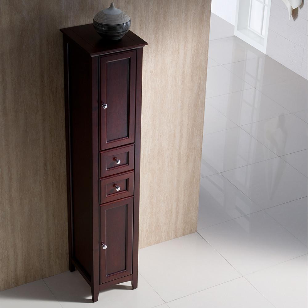 Fresca Oxford Mahogany Tall Bathroom Linen Cabinet Linen Cabinet Fresca 