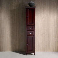 Thumbnail for Fresca Oxford Mahogany Tall Bathroom Linen Cabinet Linen Cabinet Fresca 