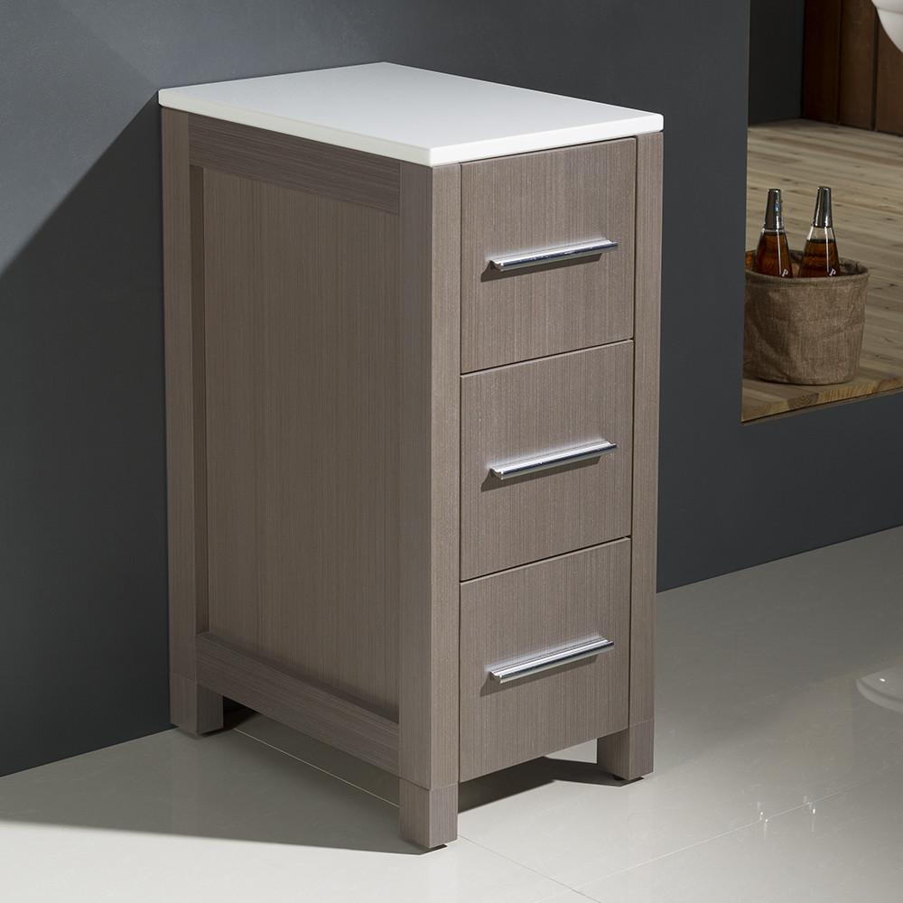 Fresca Torino 12" Gray Oak Bathroom Linen Side Cabinet Linen Cabinet Fresca 
