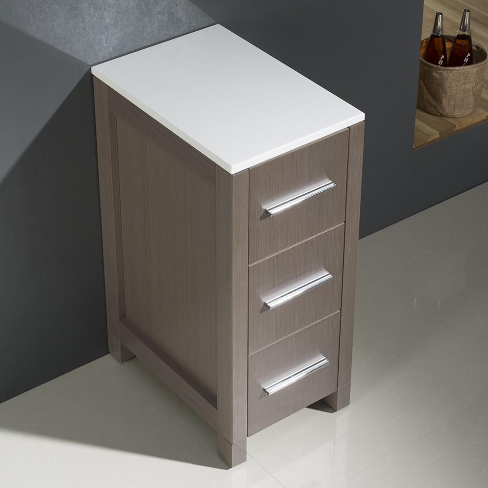 Fresca Torino 12" Gray Oak Bathroom Linen Side Cabinet Linen Cabinet Fresca 