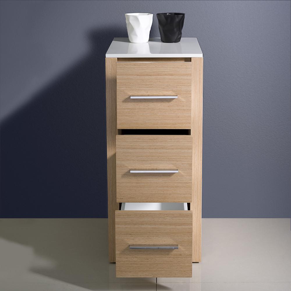 Fresca Torino 12" Light Oak Bathroom Linen Side Cabinet Linen Cabinet Fresca 