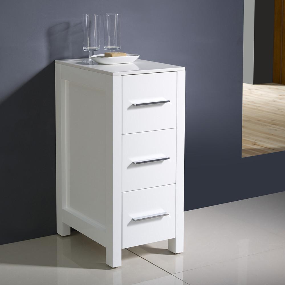 Fresca Torino 12" White Bathroom Linen Side Cabinet Linen Cabinet Fresca 