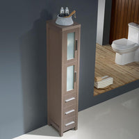 Thumbnail for Fresca Torino Gray Oak Tall Bathroom Linen Side Cabinet Linen Cabinet Fresca 