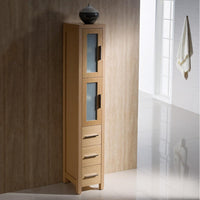 Thumbnail for Fresca Torino Light Oak Tall Bathroom Linen Side Cabinet Linen Cabinet Fresca 