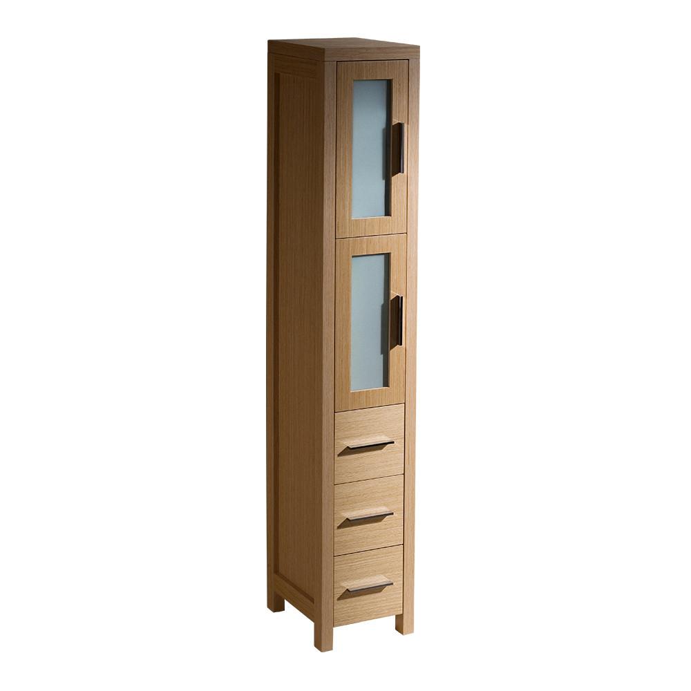 Fresca Torino Light Oak Tall Bathroom Linen Side Cabinet Linen Cabinet Fresca 