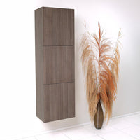 Thumbnail for Fresca Gray Oak Bathroom Linen Side Cabinet w/ 3 Large Storage Areas Linen Cabinet Fresca 