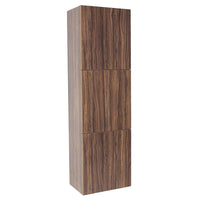 Thumbnail for Fresca Walnut Bathroom Linen Side Cabinet w/ 3 Large Storage Areas Linen Cabinet Fresca 