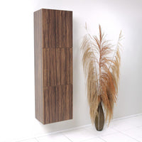 Thumbnail for Fresca Walnut Bathroom Linen Side Cabinet w/ 3 Large Storage Areas Linen Cabinet Fresca 