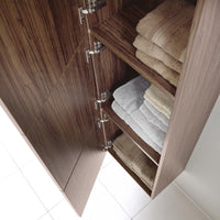 Thumbnail for Fresca Walnut Bathroom Linen Side Cabinet w/ 3 Large Storage Areas Linen Cabinet Fresca 