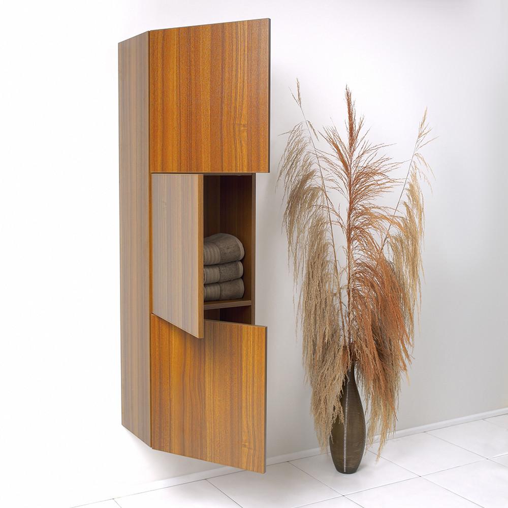 Fresca Teak Bathroom Linen Side Cabinet w/ 3 Large Storage Areas Linen Cabinet Fresca 