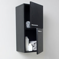 Thumbnail for Fresca Black Bathroom Linen Side Cabinet w/ 2 Storage Areas Linen Cabinet Fresca 