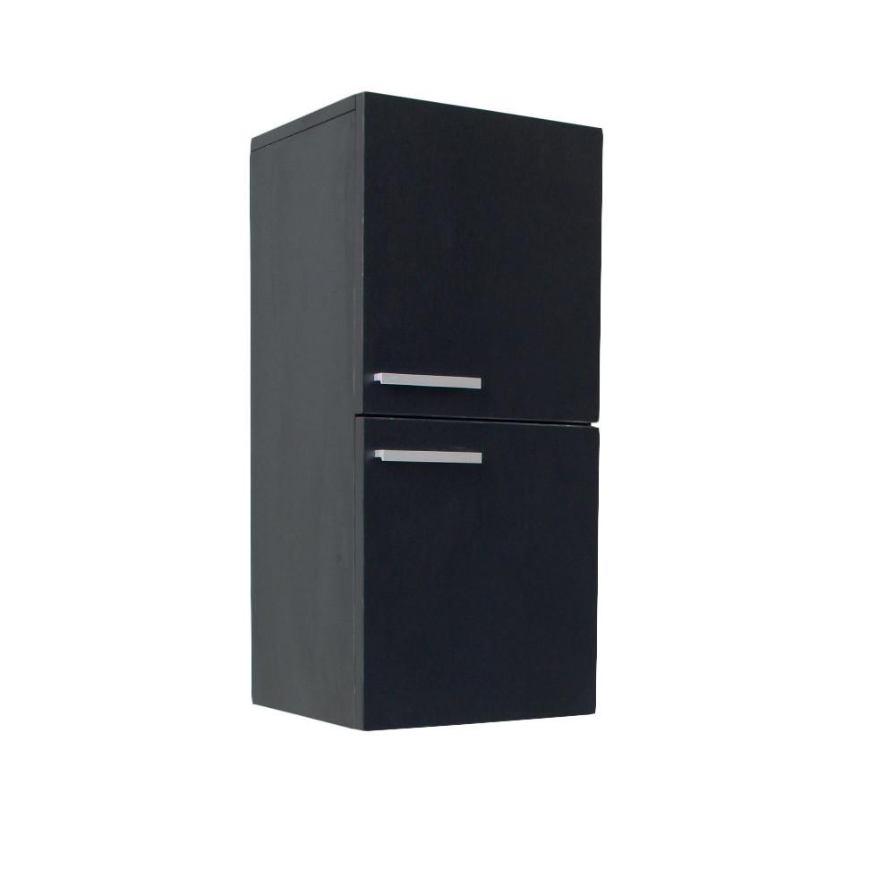 Fresca Black Bathroom Linen Side Cabinet w/ 2 Storage Areas Linen Cabinet Fresca 