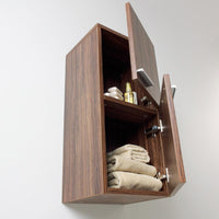 Thumbnail for Fresca Walnut Bathroom Linen Side Cabinet w/ 2 Storage Areas Linen Cabinet Fresca 