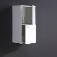 Thumbnail for Fresca White Bathroom Linen Side Cabinet w/ 2 Storage Areas Linen Cabinet Fresca 