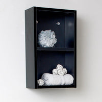 Thumbnail for Fresca Black Bathroom Linen Side Cabinet w/ 2 Open Storage Areas Linen Cabinet Fresca 