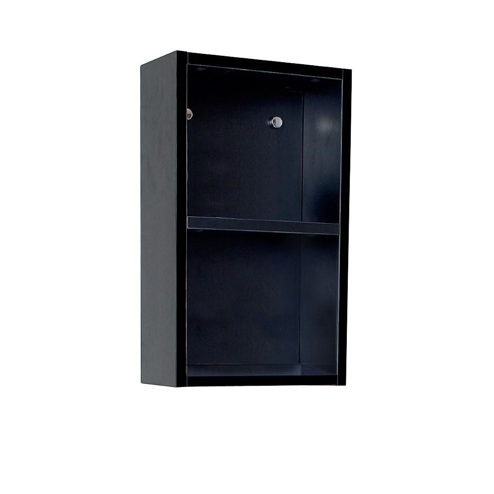 Fresca Black Bathroom Linen Side Cabinet w/ 2 Open Storage Areas Linen Cabinet Fresca 