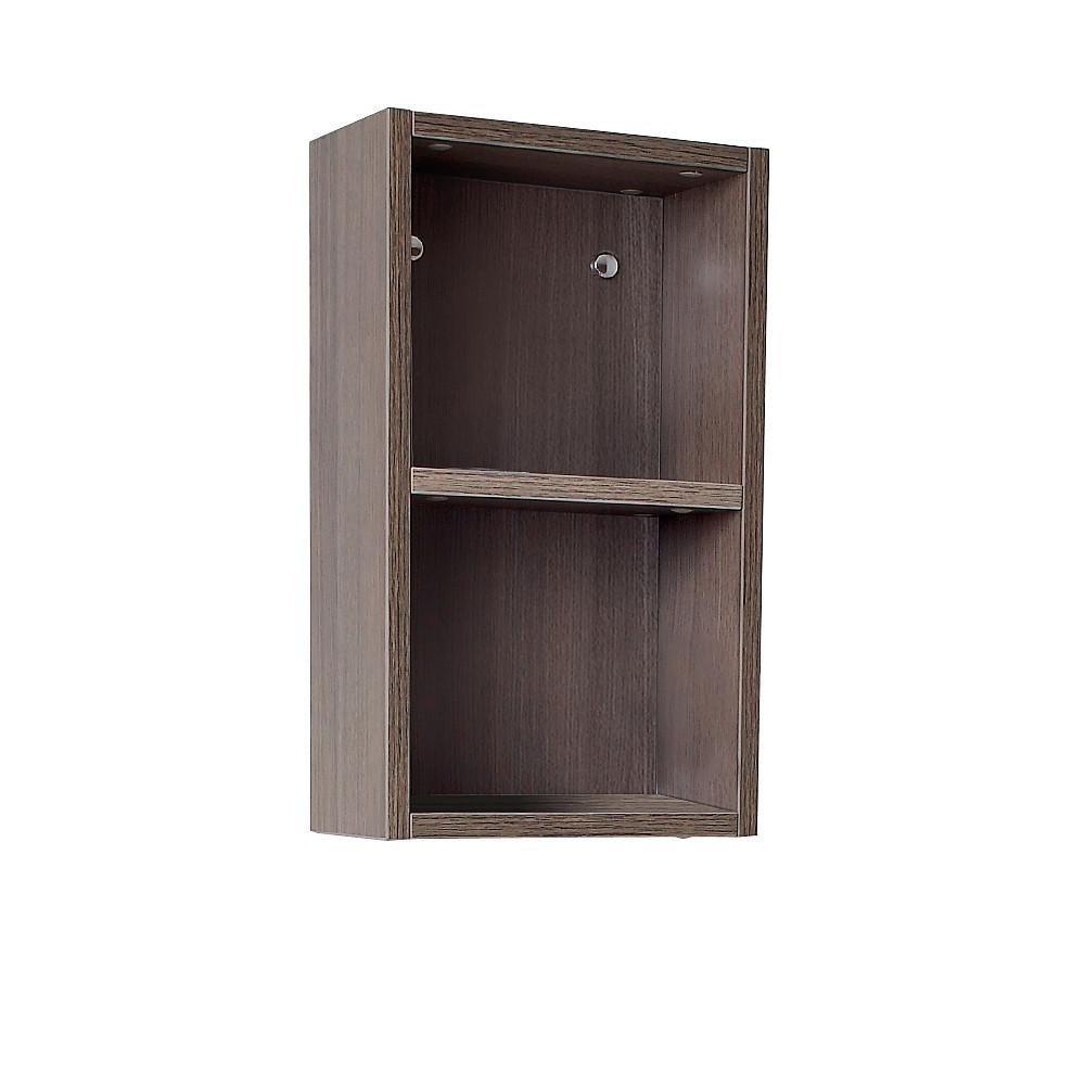Fresca Gray Oak Bathroom Linen Side Cabinet w/ 2 Open Storage Areas Linen Cabinet Fresca 